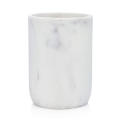 Blanc Collection White Marble Bathroom Tumbler Cup for Vanity Countertops